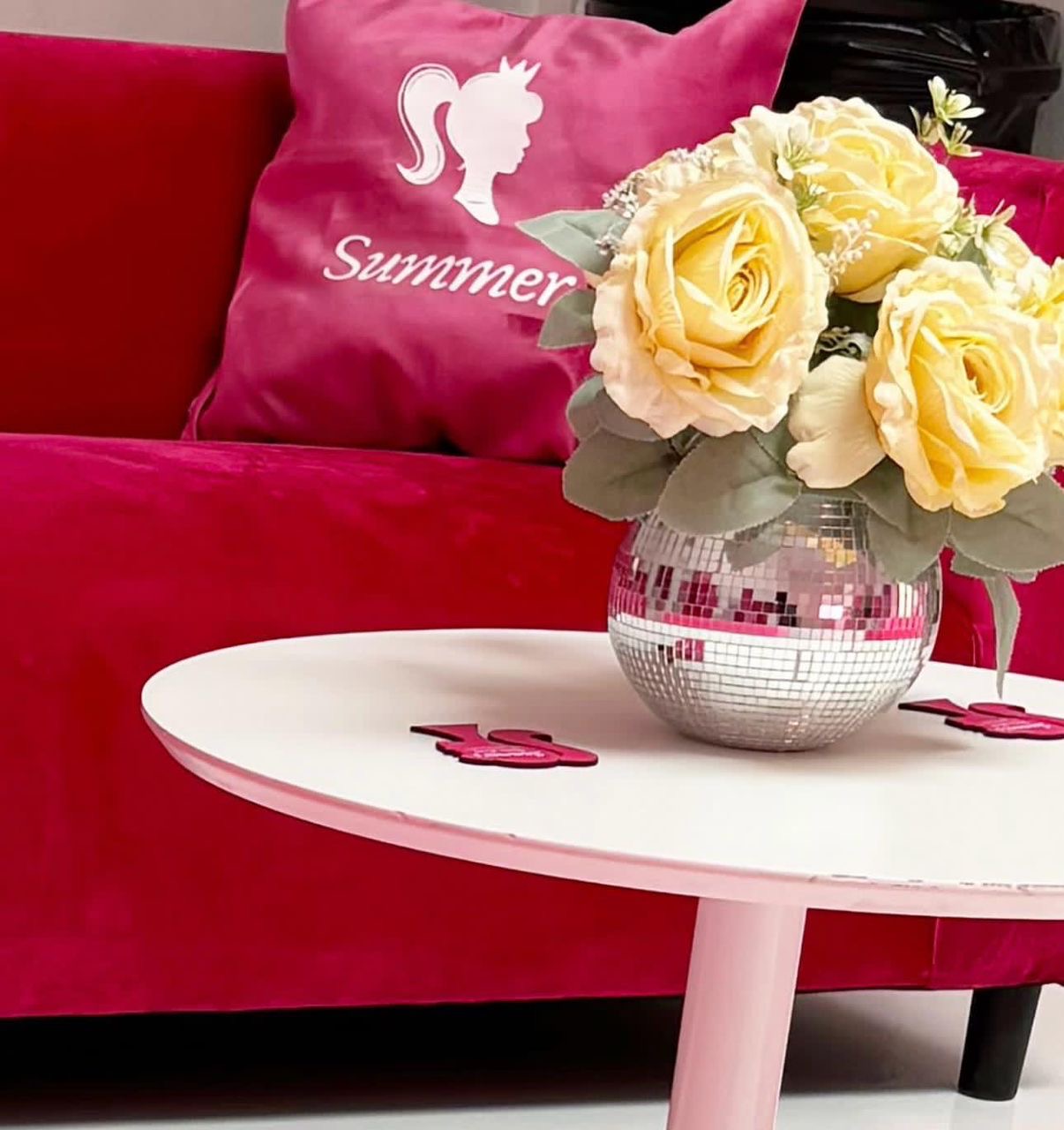 HOT Pink VELVET Sofa