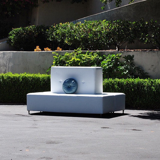 White Lounge Bench Bourne Ottoman