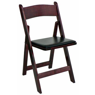 MAHOGANY WOOD PADDED CHAIR