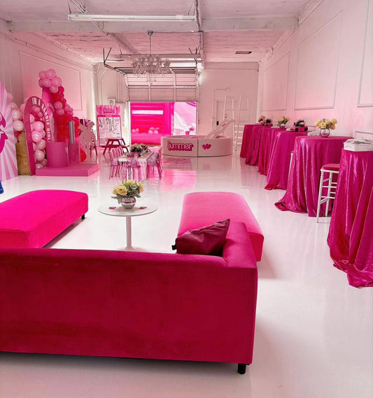HOT Pink VELVET Sofa