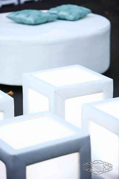 LED Lighted Tufted Cube (Changing Colors)