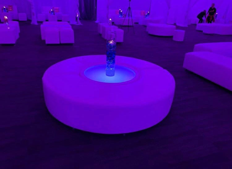 Led BIG Round Table D34"x34"xH17" - (Changing Colors)