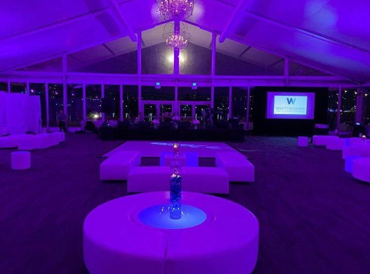 Led BIG Round Table D34"x34"xH17" - (Changing Colors)