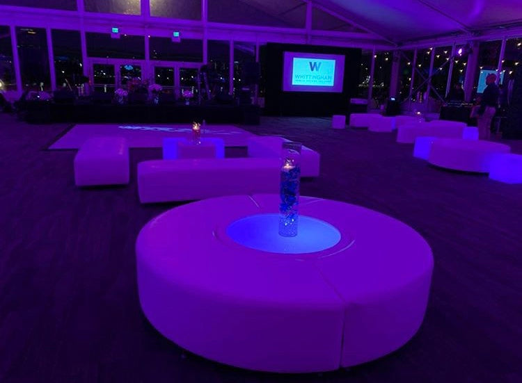 Led BIG Round Table D34"x34"xH17" - (Changing Colors)
