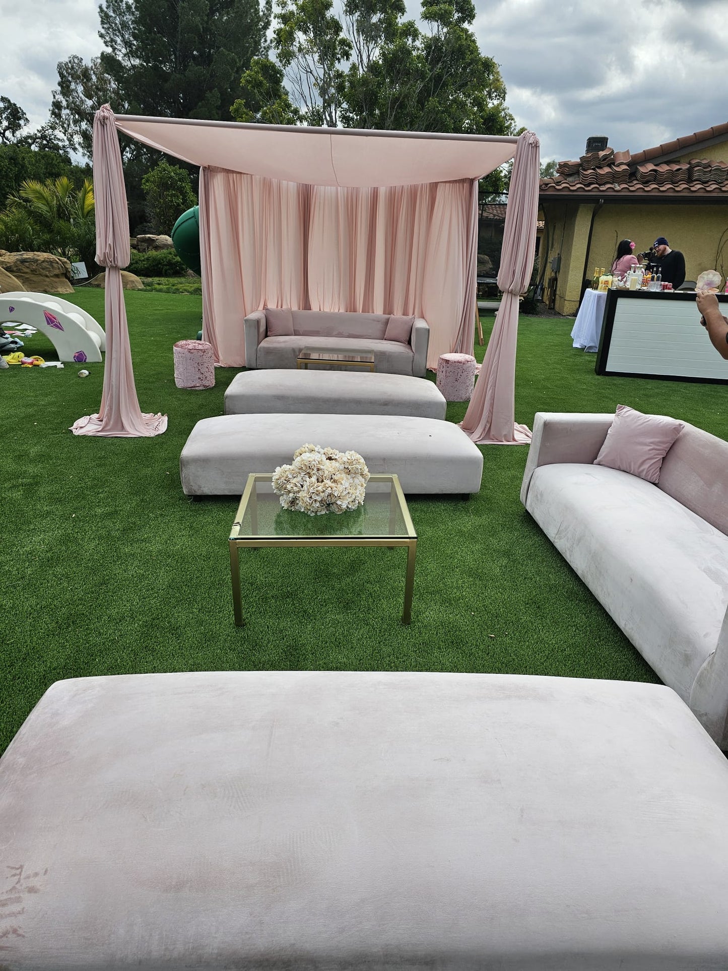 BLUSH VELVET Sofa 7’