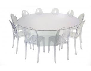 CLEAR FROZEN Round DINING TABLE 72"