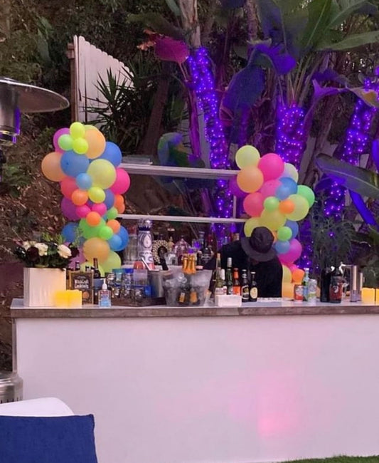 ( 2 pcs ) SILVER Led Acrylic Lighted BAR 8’& Bar Back Plexiglass