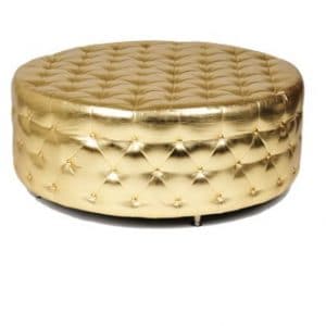 Round OTTOMAN Tufted GOLD