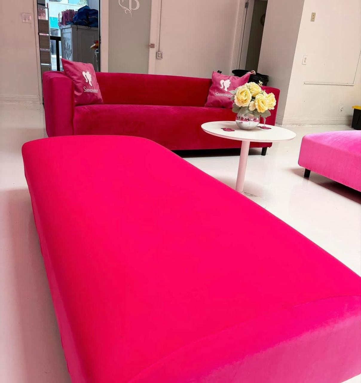 HOT Pink VELVET Sofa