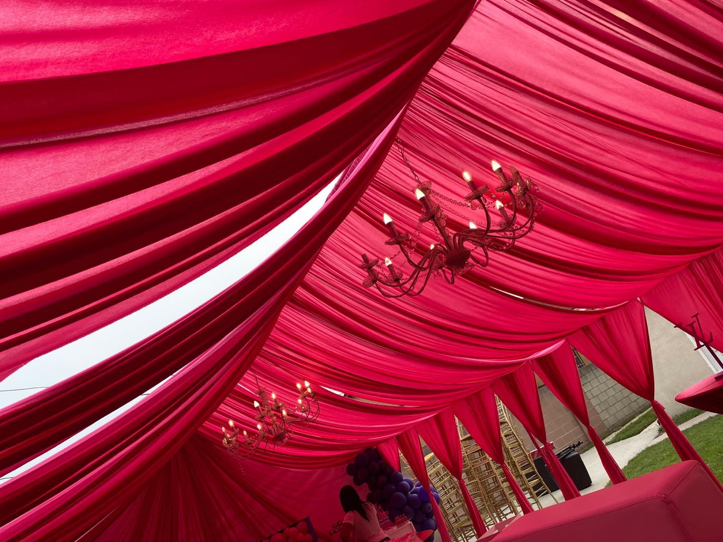 TENT with DRAPING  10X50 & Chandelier