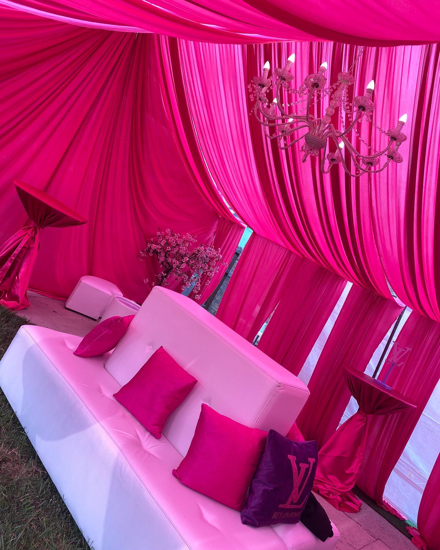TENT with DRAPING  10X50 & Chandelier