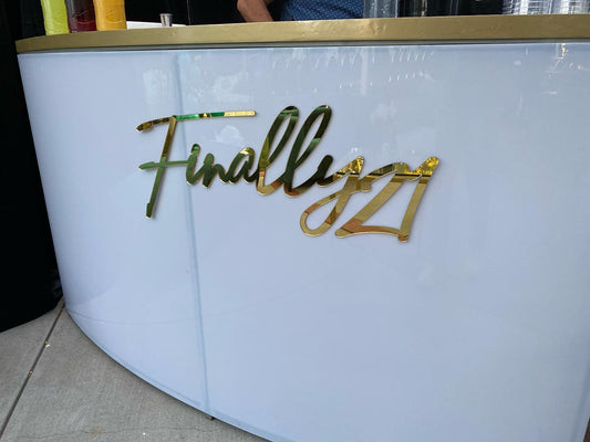 Gold Led CURVED Lighted Bar 6'