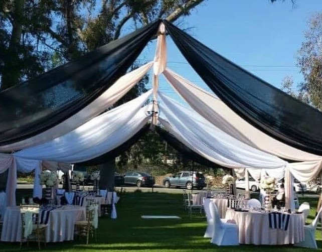 TENT with DRAPING  30x30 & Chandelier