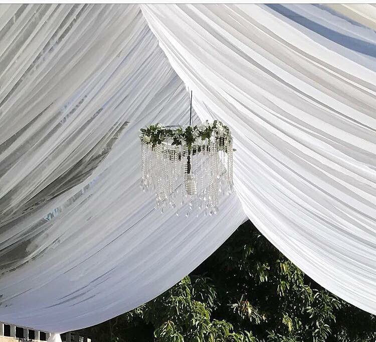 TENT with DRAPING  10X50 & Chandelier