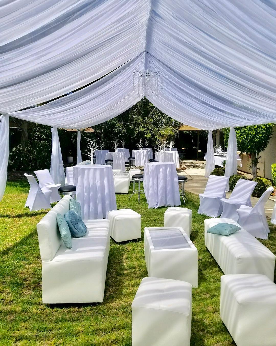 TENT with DRAPING  30x30 & Chandelier