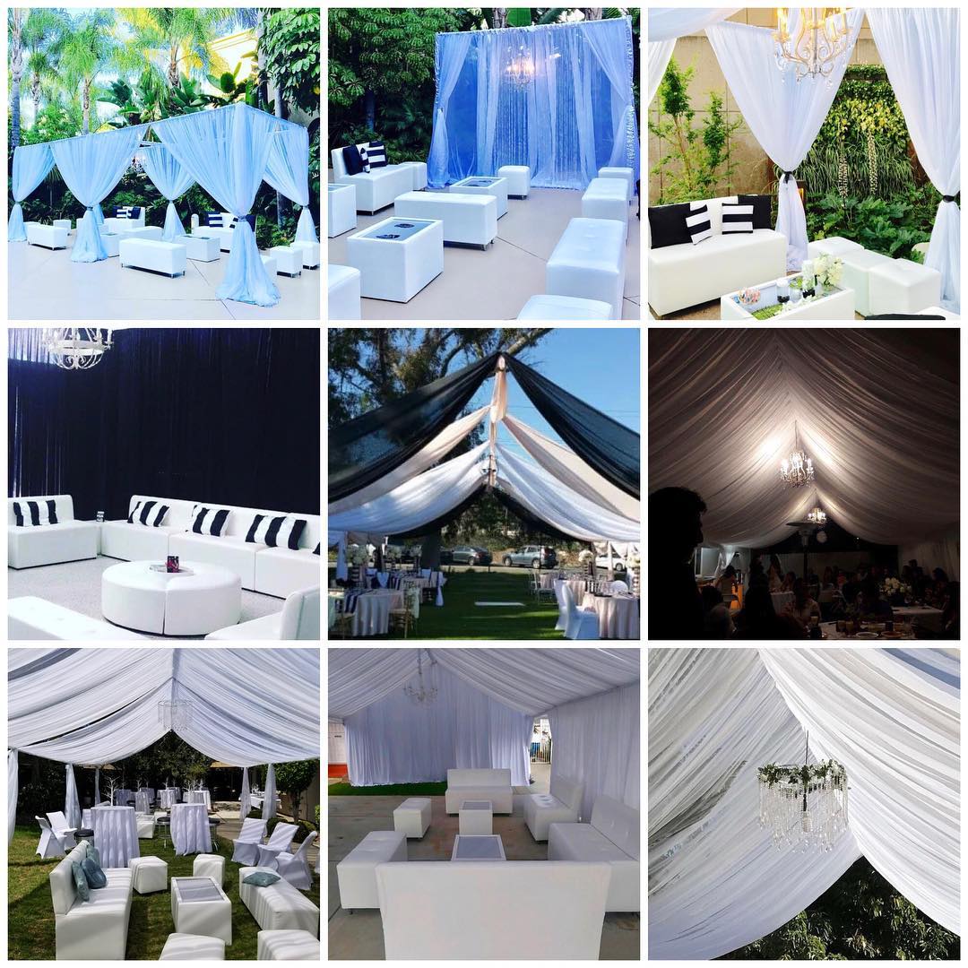 TENT with DRAPING  30x30 & Chandelier