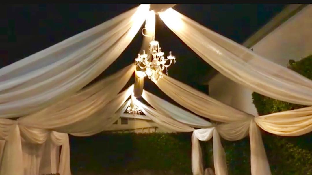 TENT with DRAPING  10X50 & Chandelier
