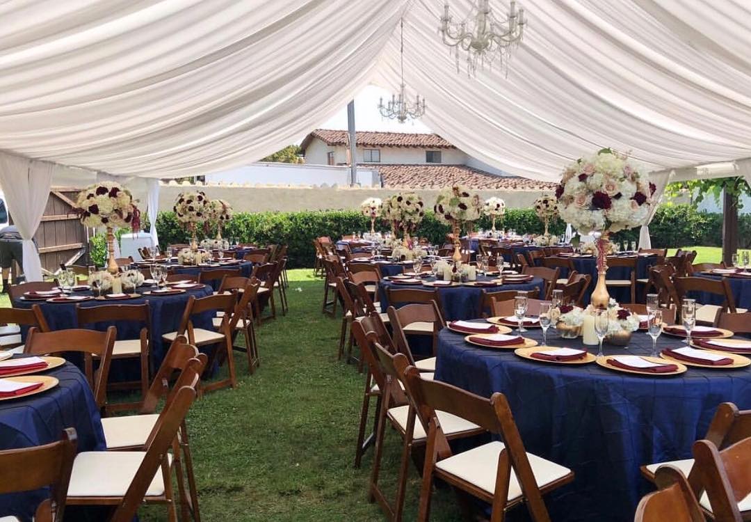 TENT with DRAPING  30x30 & Chandelier