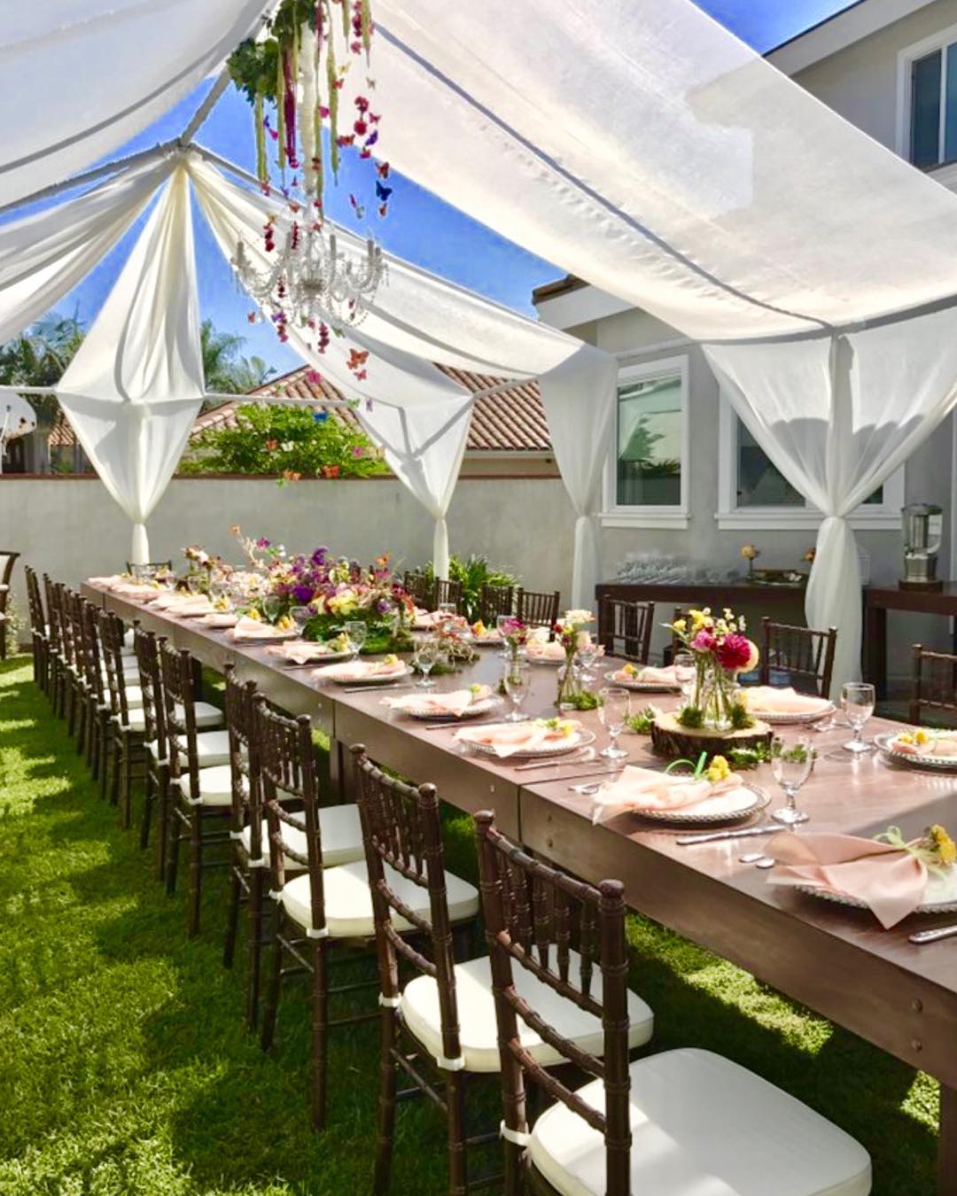 TENT with DRAPING  10X50 & Chandelier