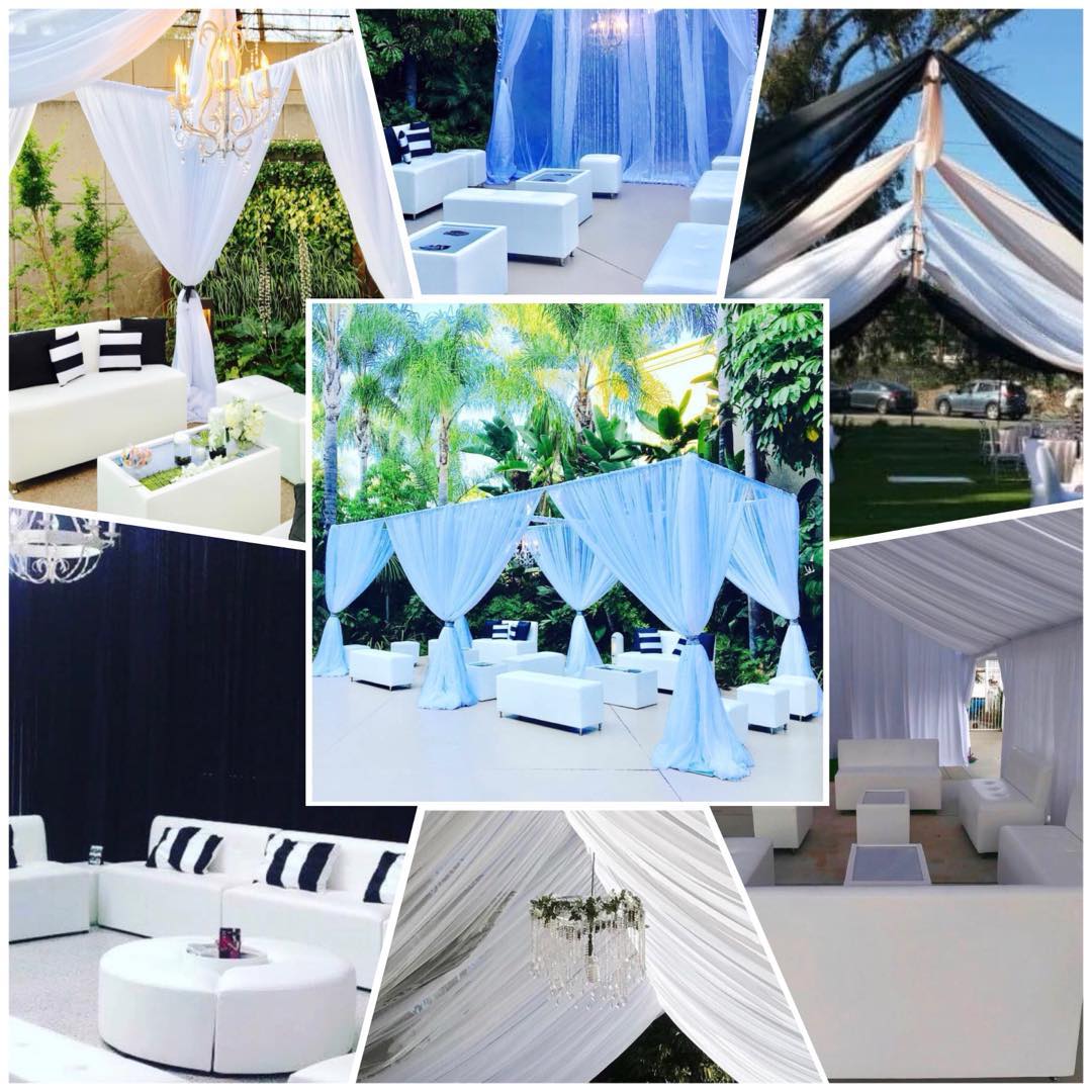 TENT with DRAPING  10X50 & Chandelier