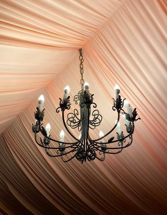 TENT with DRAPING  10X50 & Chandelier
