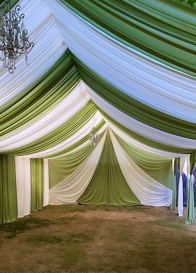 TENT with DRAPING  10X50 & Chandelier