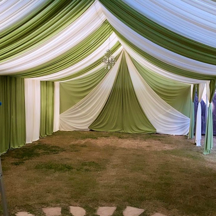TENT with DRAPING  10X50 & Chandelier