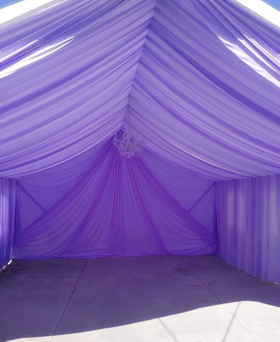 TENT with DRAPING  10X50 & Chandelier