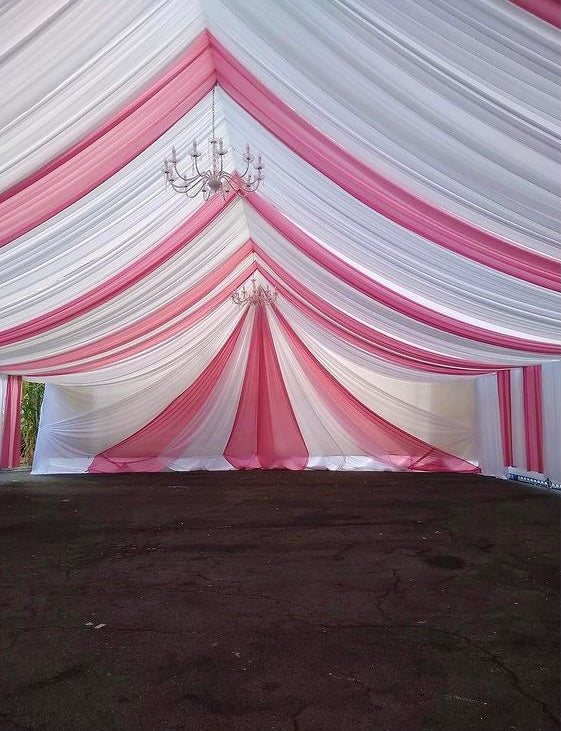 TENT with DRAPING  10X50 & Chandelier