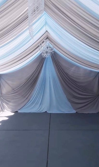 TENT with DRAPING  10X50 & Chandelier