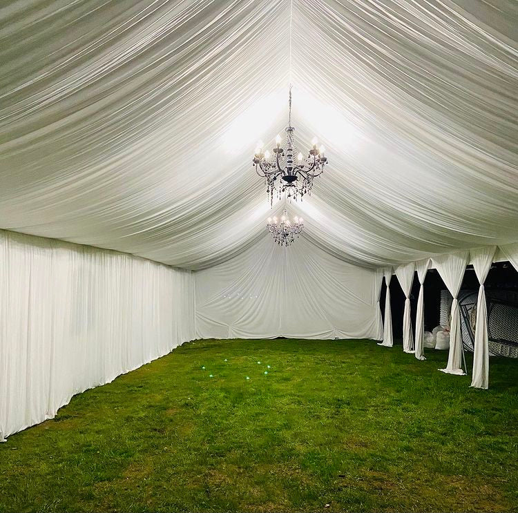 TENT with DRAPING  30x30 & Chandelier