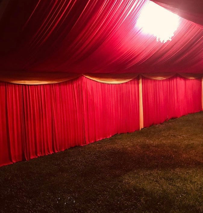 TENT with DRAPING  10X50 & Chandelier
