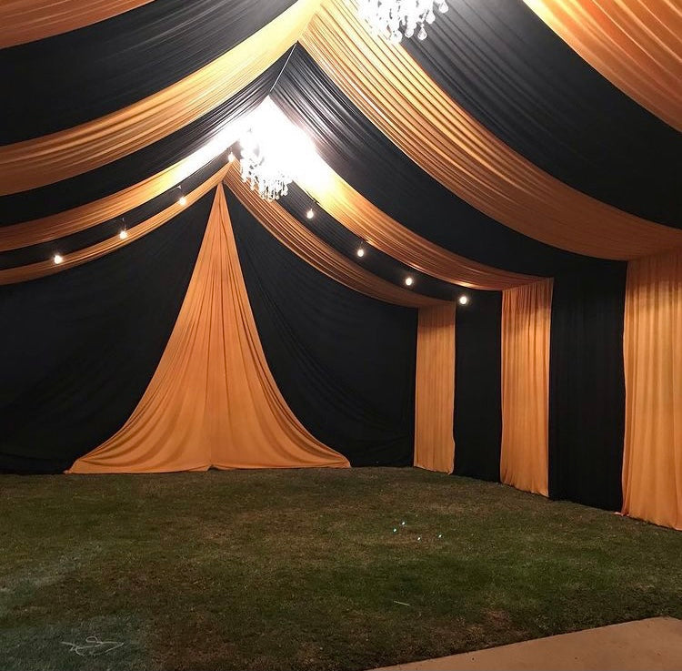 TENT with DRAPING  10X50 & Chandelier