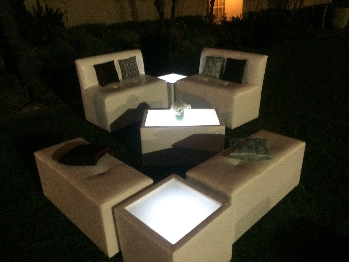 LED Lighted SQUARE TABLE - coffee table / end table    (Changing Colors)