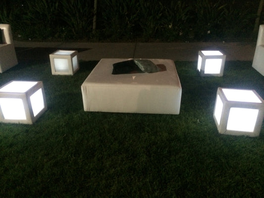 LED Lighted Tufted Cube  (Changing Colors)