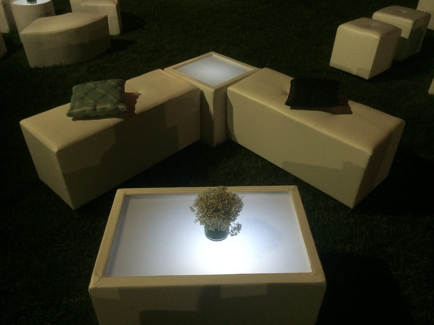 LED Lighted RECTANGULAR TABLE - coffee table / end table   (Changing Colors)