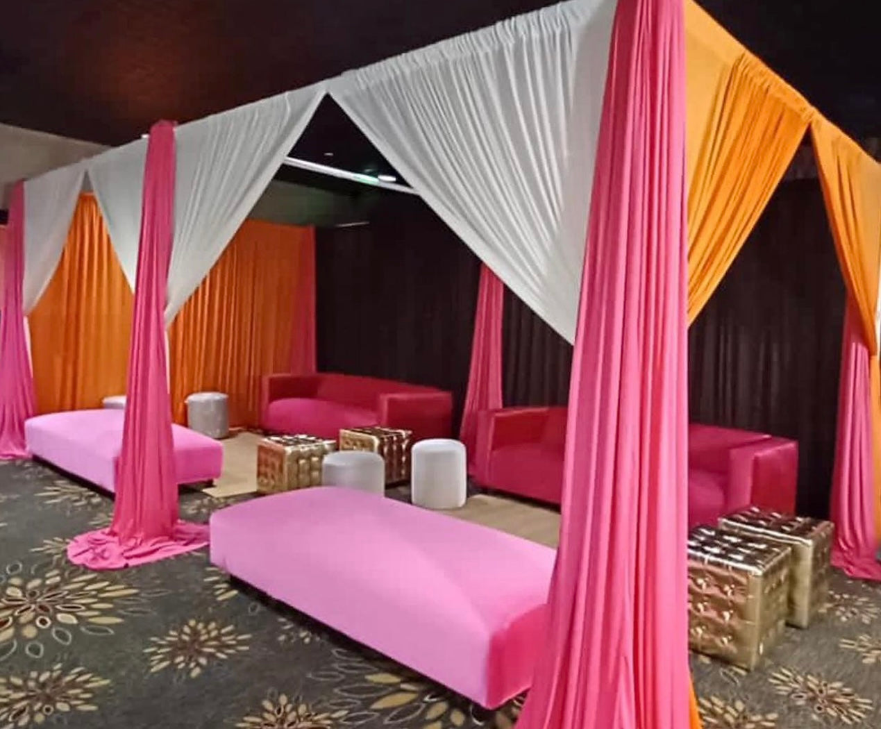 Pink VELVET Sofa 7’