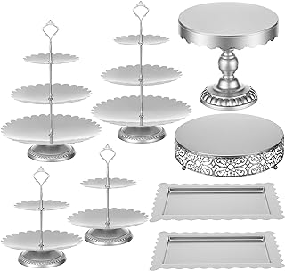 Cake Dessert STANDS 8 pcs SILVER