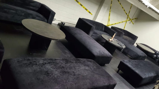 BENCH Rectangular Ottoman BLACK  6'