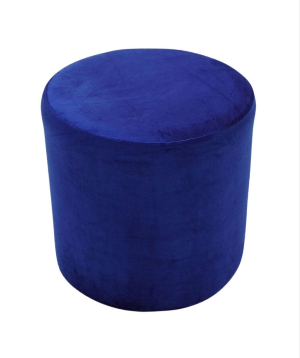 Velvet Round Ottoman