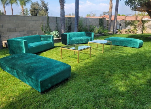Green VELVET Bench / Ottoman 6'
