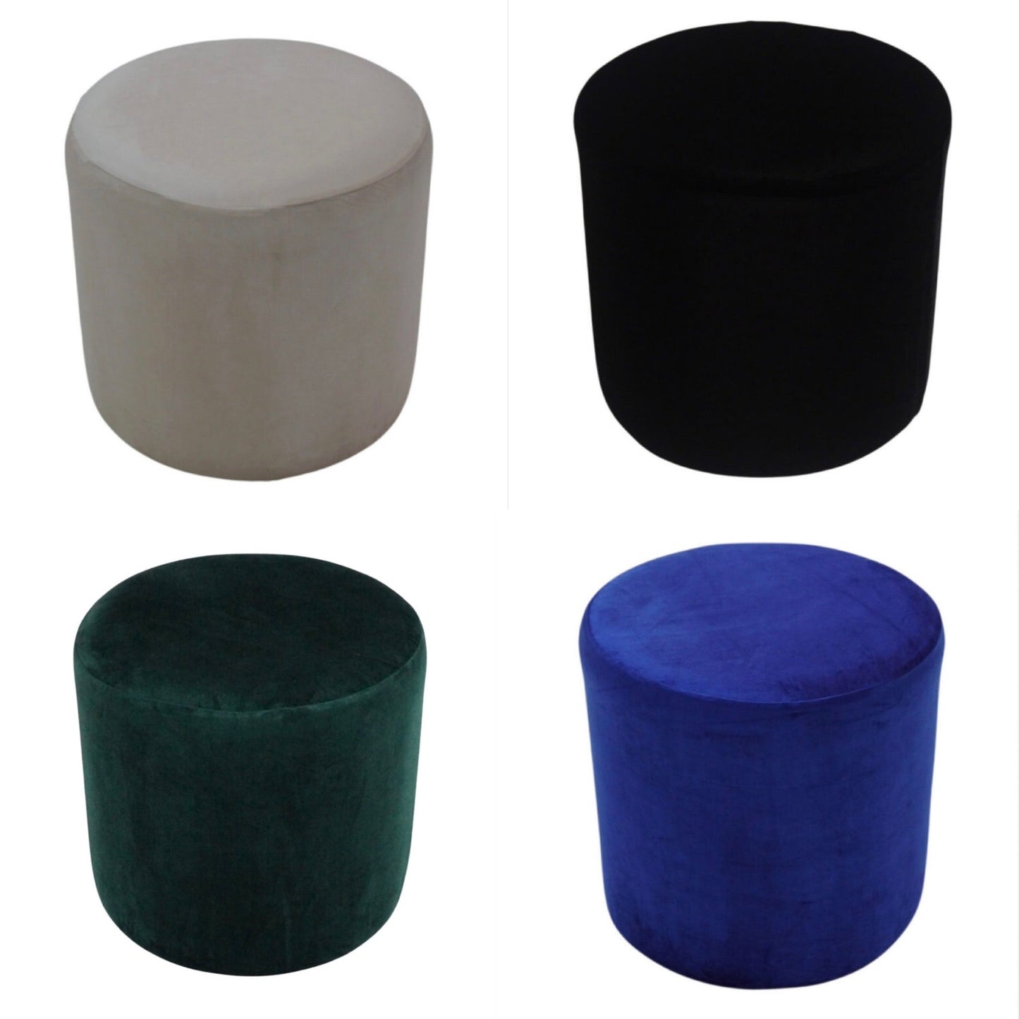 Velvet Round Ottoman