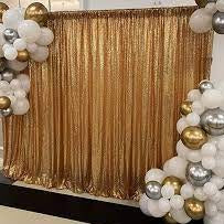 Sequins Backdrop  and Balloons