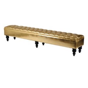 Round OTTOMAN Tufted GOLD